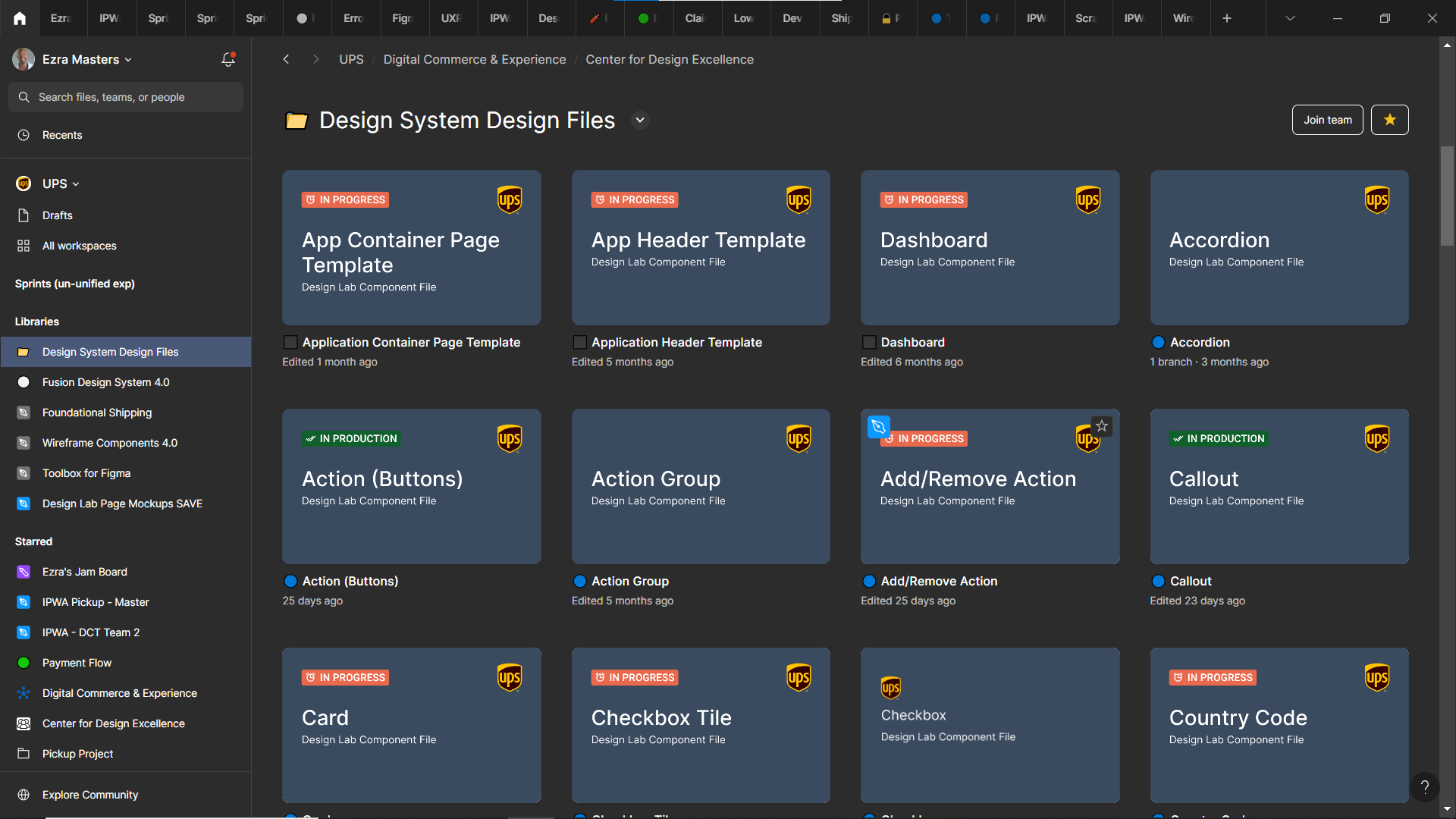UPS design library components and patterns