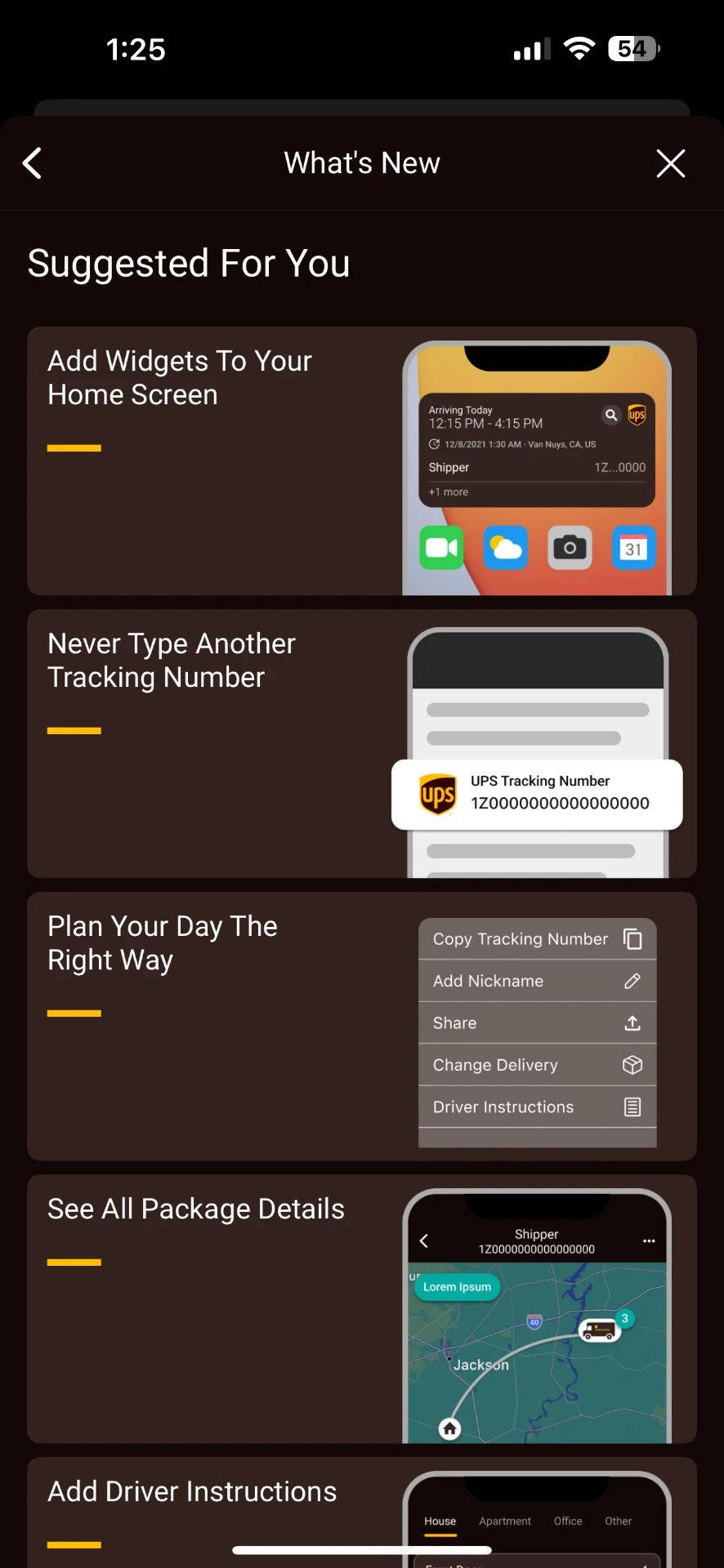 UPS What's New feature highlights