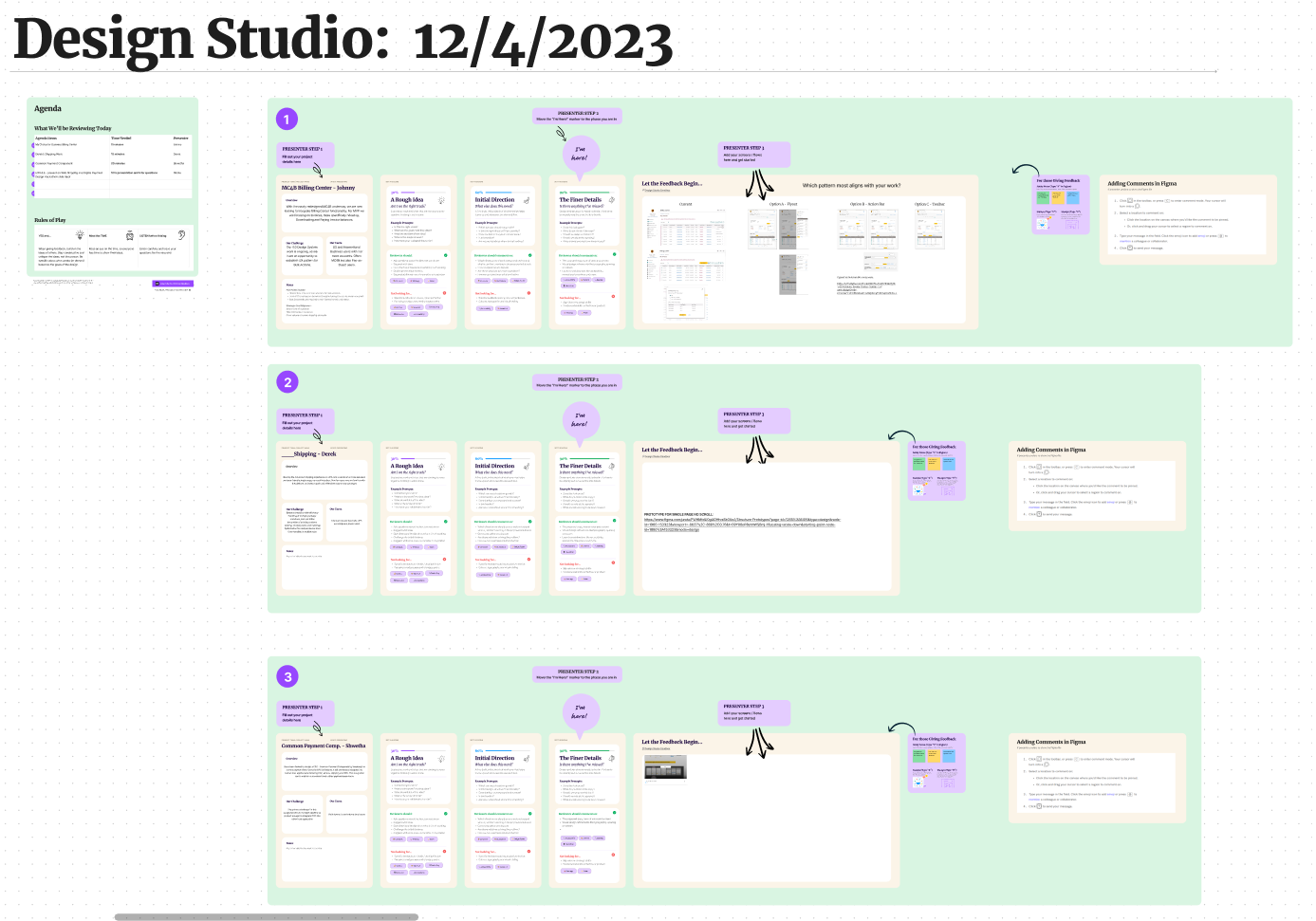 UPS Design Studio session board two